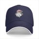 Black baseball cap with Totoro holding umbrella and red sun graphic