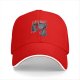 Black baseball cap with 'My First Catnip' and cat graphic print