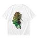 Olive Anime Graphic T-Shirt With Warrior And Giant Artwork