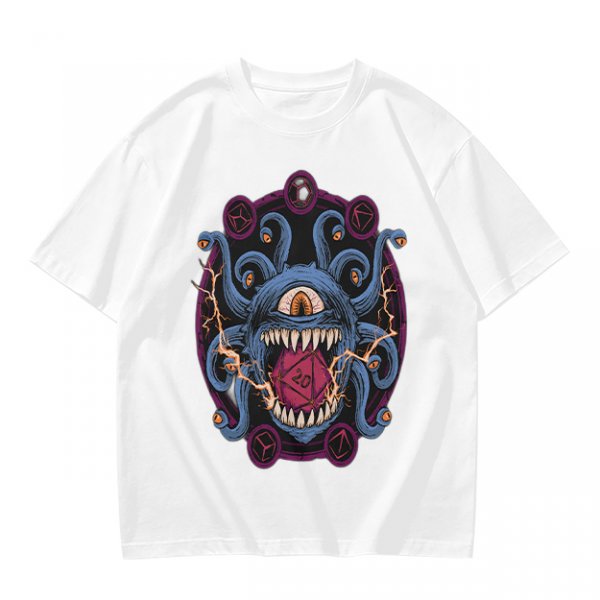 Olive T-Shirt With Dungeons & Dragons Beholder Monster Print