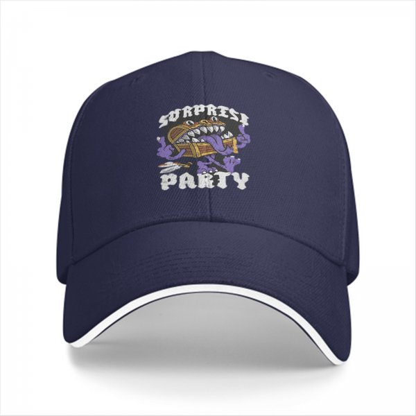 Surprise Party Monster Chest Graphic Black Baseball Cap