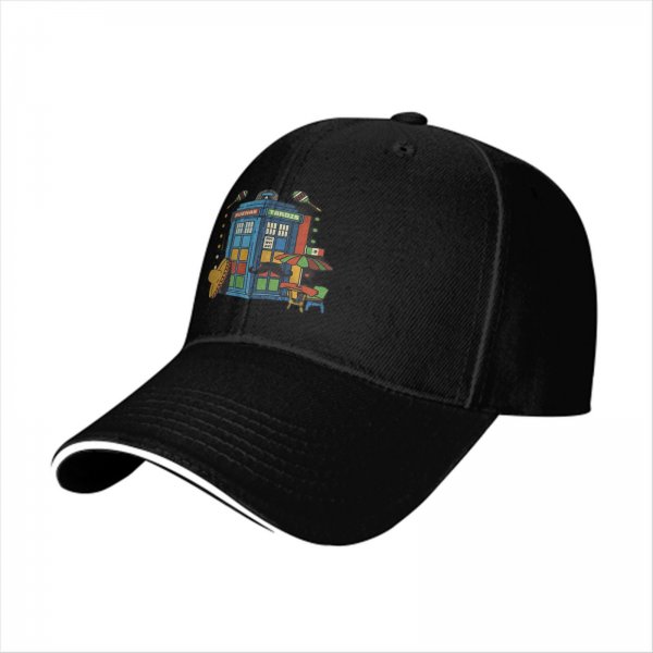 Black baseball cap with Mexican themed TARDIS graphic