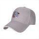 Black Baseball Cap With Whimsical Blue Cat Art Print