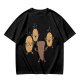 Olive T-Shirt With Cartoon Pineapples And Brown Character Graphic