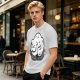 Olive Green T-Shirt With Sleeping Curled Cat Graphic Print