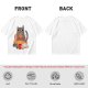 Olive T-Shirt With Cozy Cat Eating Pizza And Gaming Print