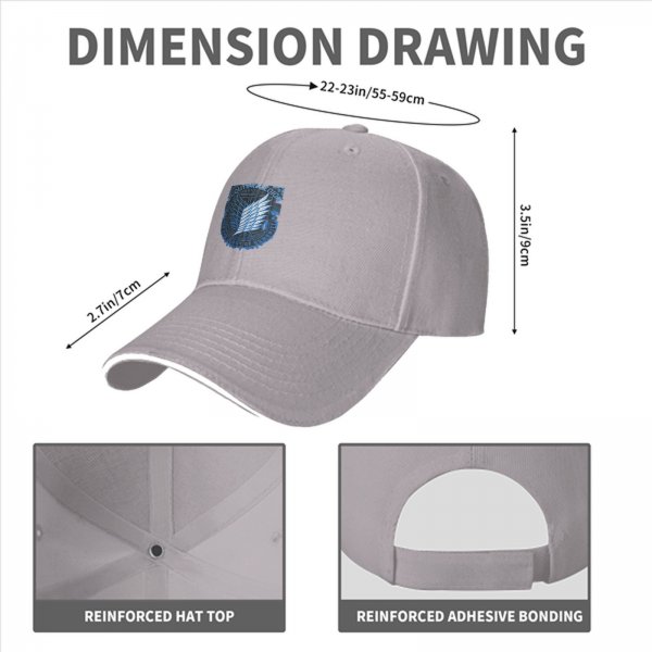 Black Baseball Cap With Attack On Titan Scouting Legion Emblem