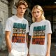 Olive Graphic T-Shirt with 'Functioning Because Of Coffee' Retro Print