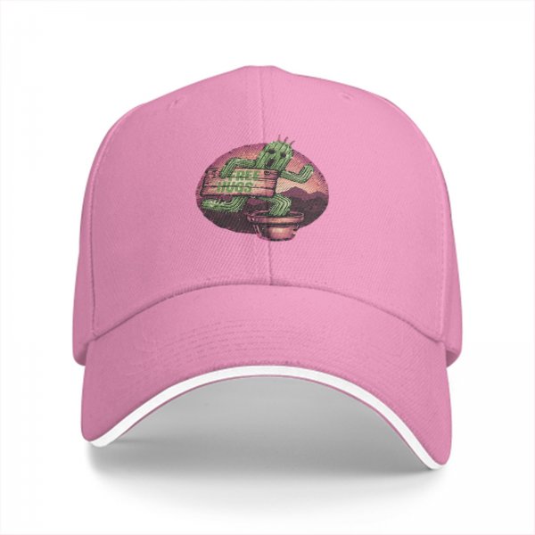 Black Baseball Cap With Cactus Free Hugs Desert Print