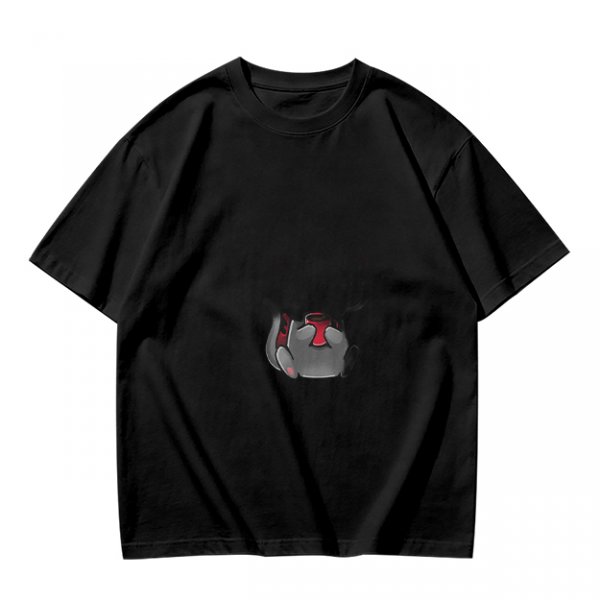 Olive Green Crewneck T-Shirt With Small Graphic Print