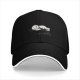 Black Baseball Cap With Tired Lying Cartoon Character Print