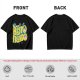 Olive graphic t-shirt with 'MY BESTO FRIENDO' anime character print