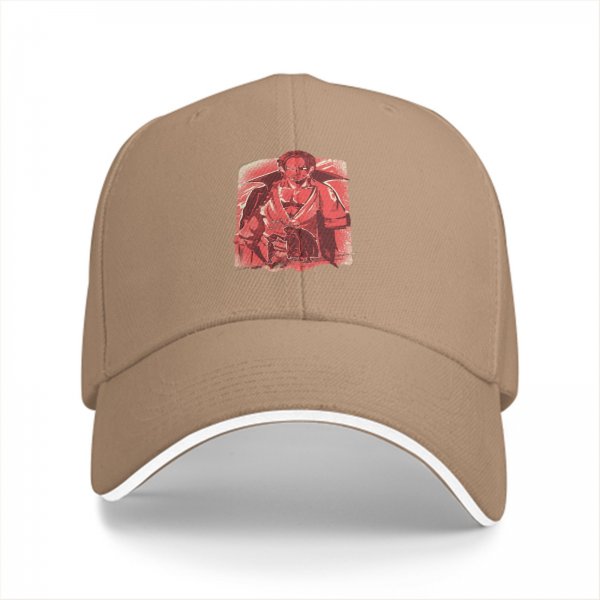 Black Baseball Cap With Red Vintage Warrior Graphic Print