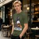 Olive T-shirt with Pingu Penguin 'Noot Today' Graphic Print