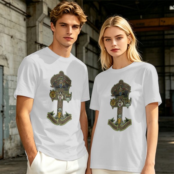 Olive Graphic T-Shirt With Anchor And Animal Head Emblem Print