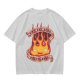 Olive T-Shirt With Calcifire Bacon Fire Graphic Print