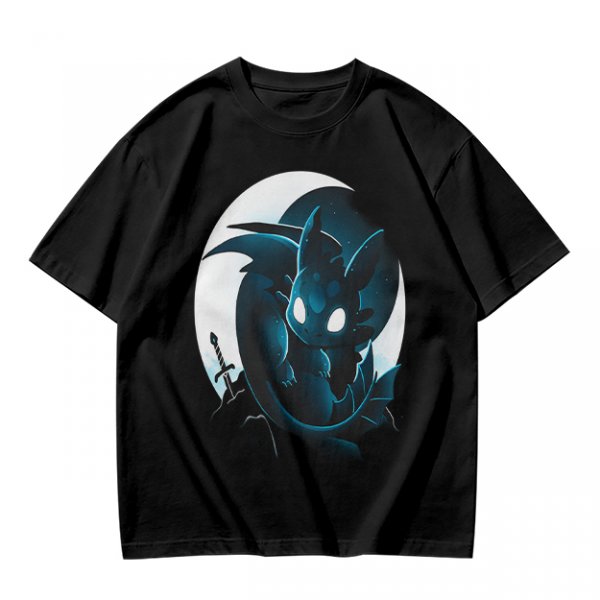 Olive T-Shirt With Glowing Dark Dragon Moon Print