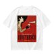 Olive t-shirt with vintage Dimitrescu red wine graphic print