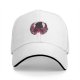 Black baseball cap with pink moon and princess silhouette graphic