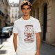 Olive t-shirt with cute cat bubble tea graphic print