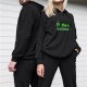 Black hoodie with retro green pixel art graphic design