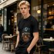 Oversized Army Green T-Shirt With Funny Tech Campfire Graphic