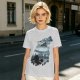 Olive T-Shirt With Howling Wolf Silhouette Winter Fantasy Art Print