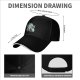 Black baseball cap with dragon and anime character graphic print