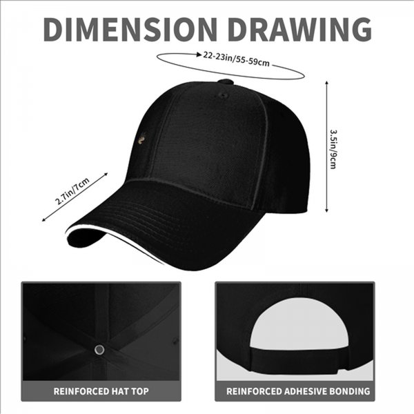 Black Baseball Cap With Small Anime Character Embroidery