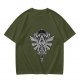 Olive Green T-Shirt With Detailed Fantasy Crest Graphic