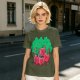 Olive T-Shirt With Cartoon Anthropomorphic Apples In Forest Print