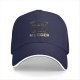 Black baseball cap with 'First Three Murder' and graduation penguins graphic