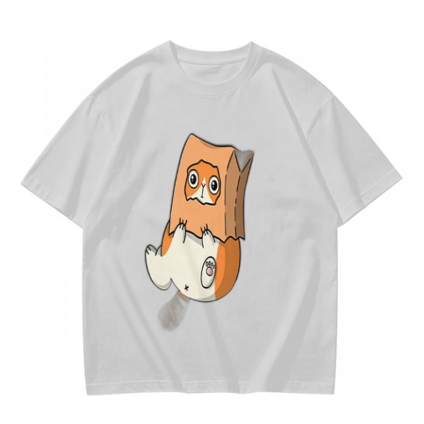 Olive T-Shirt With Cute Hamster In Paper Bag Print