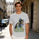 Olive T-shirt with Evil Girl Graphic Print