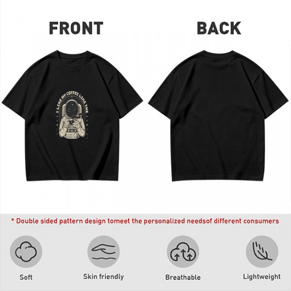 Olive Astronaut Coffee T-Shirt With Space Themed Graphic
