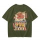 Olive T-Shirt with Octopus Takoyaki Shop Cat Art Print