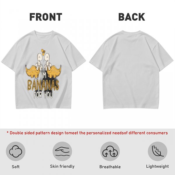 Olive T-Shirt With Cute Banana Dinosaur Love Graphic And I'm Bananas For You Text