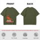 Olive T-shirt with Relaxed Cartoon Chili Pepper Wearing Sunglasses and Peppers Text