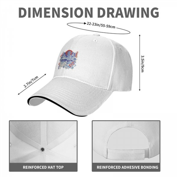 Black Baseball Cap With Japanese Anime Inspired Graphic Print