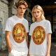 Olive T-Shirt Featuring Calcifer and Soot Sprites Artwork