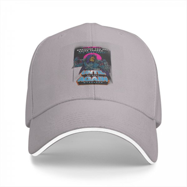 Black baseball cap with Skeletor 'Until We Meet Again' graphic
