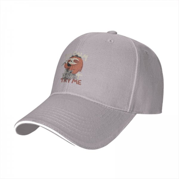 I'm Calm But Don't Try Me Sloth Graphic Baseball Cap