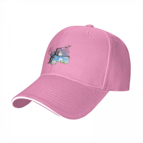 Black Baseball Cap With Whimsical Night Tree And Sheep Art Print