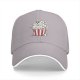 Black baseball cap with cute cat popcorn bucket graphic