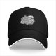 Black Baseball Cap With White Swirling Dragon Artwork