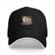 Black Baseball Cap With Cartoon Pizza Character In Laptop Print