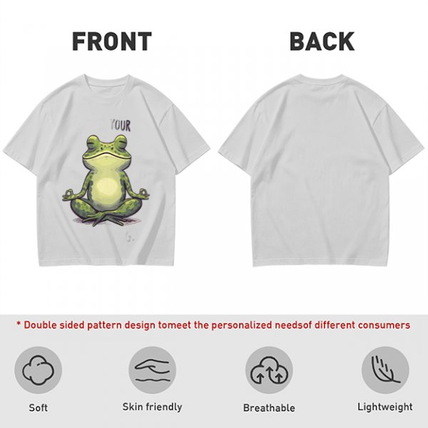 Olive T-Shirt With Meditating Frog Graphic Print