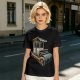 Olive T-Shirt With Rustic Wooden Cart Print