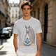 Olive T-Shirt With Meditating Llama Rainbow Graphic