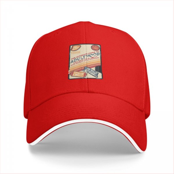 Black Baseball Cap With Retro Adulthood Guide Print